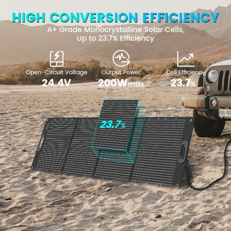200W Zonnepaneel – Opvouwbaar Zonnepaneel – Solar Charger – Mobiele Zonne-energie – Draagbaar Zonnepaneel – ETFE Coating – Verstelbare Kickstand