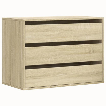 Ladekast – Dressoir – Opbergkast – Kast – Chest Of Drawers – Eikenhout – Slotbare Planken & Softclose Lades – 80x41x58 cm – Eenvoudige Montage