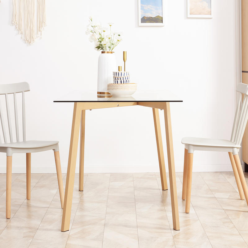 Modern 4-Person Dining Table with Top & Steel Frame - Space-Saving Expandable Design, Wood-Look Finish, 47.24"x23.62"x29.92" (120x60x76cm) - Easy Assembly, Durable & Sturdy for Small Spaces, Contemporary Homes, Family Dinners