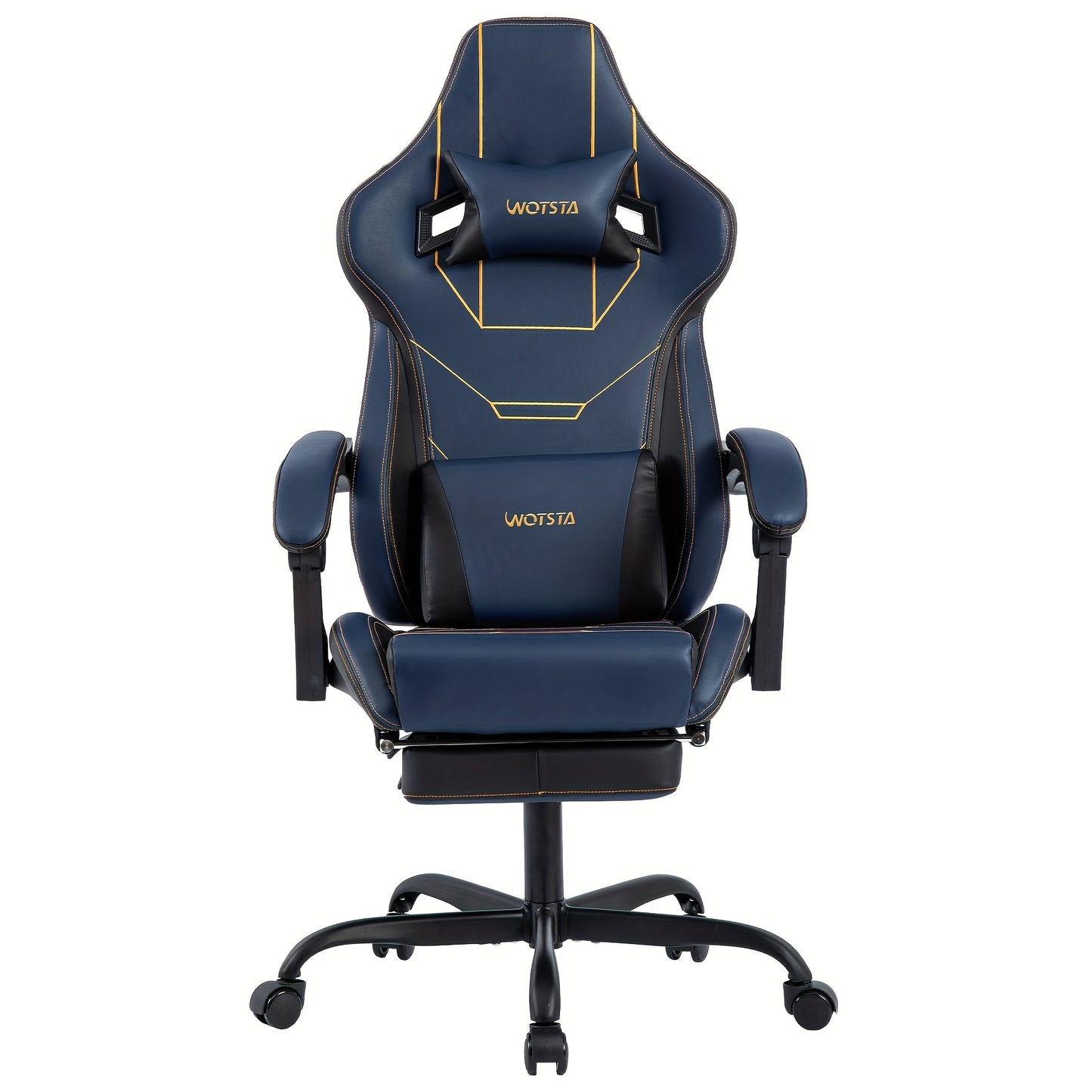 Gamingstoel – Gamestoel – Gaming Chair – Game Stoel – Bureaustoel – Verstelbaar – Met Voetensteun – Ergonomische Lendensteun – Lichtblauw