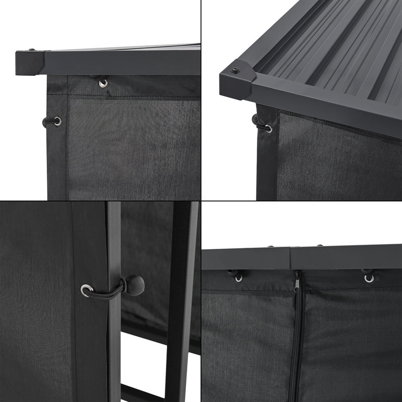 Houtopslagrek – Brandhoutrek – Haardhout Opbergrek – Buiten Houtopslag – Metalen Houtrek – Weerbestendig – 145x143x70 cm