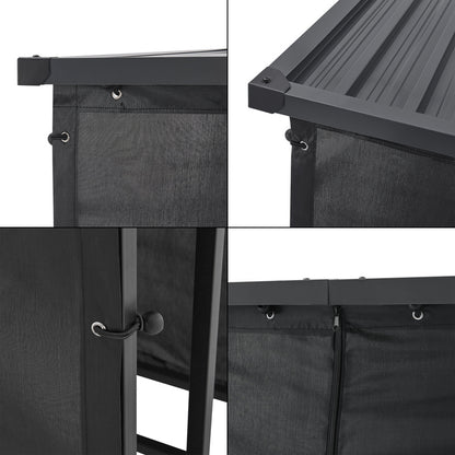 Houtopslag Buiten – Houtrek Buiten – Brandhoutopslag – Houtberging – Open Haard Houtdrager – Waterdichte Cover – Gegalvaniseerd Stalen Frame – 185x180x70 cm