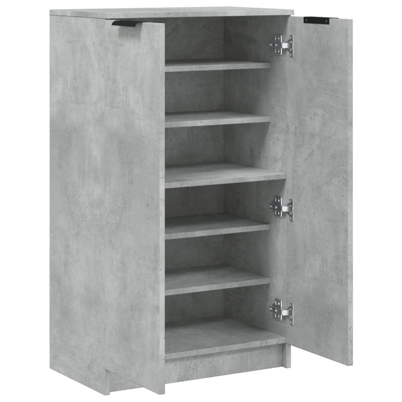 Schoenenkast – Schoenenrek – Schoenenopberger – Halkast – Schoenenbank – Beton Grijs – Compact 59x35x100 cm – Duurzaam Plaatmateriaal