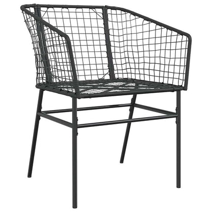 5-delige tuinset – tuintafel set – tuinmeubilair – tuinmeubels – buitentafel – zwart poly rattan – gehard glazen blad – duurzaam metalen frame