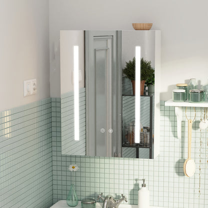 Badkamerspiegel – Spiegelkast – Medicijnkast – Wandkast – Spiegelkast Met Opbergruimte – Set Van 2 – 60x45 cm – Verstelbare Planken – Wandmontage