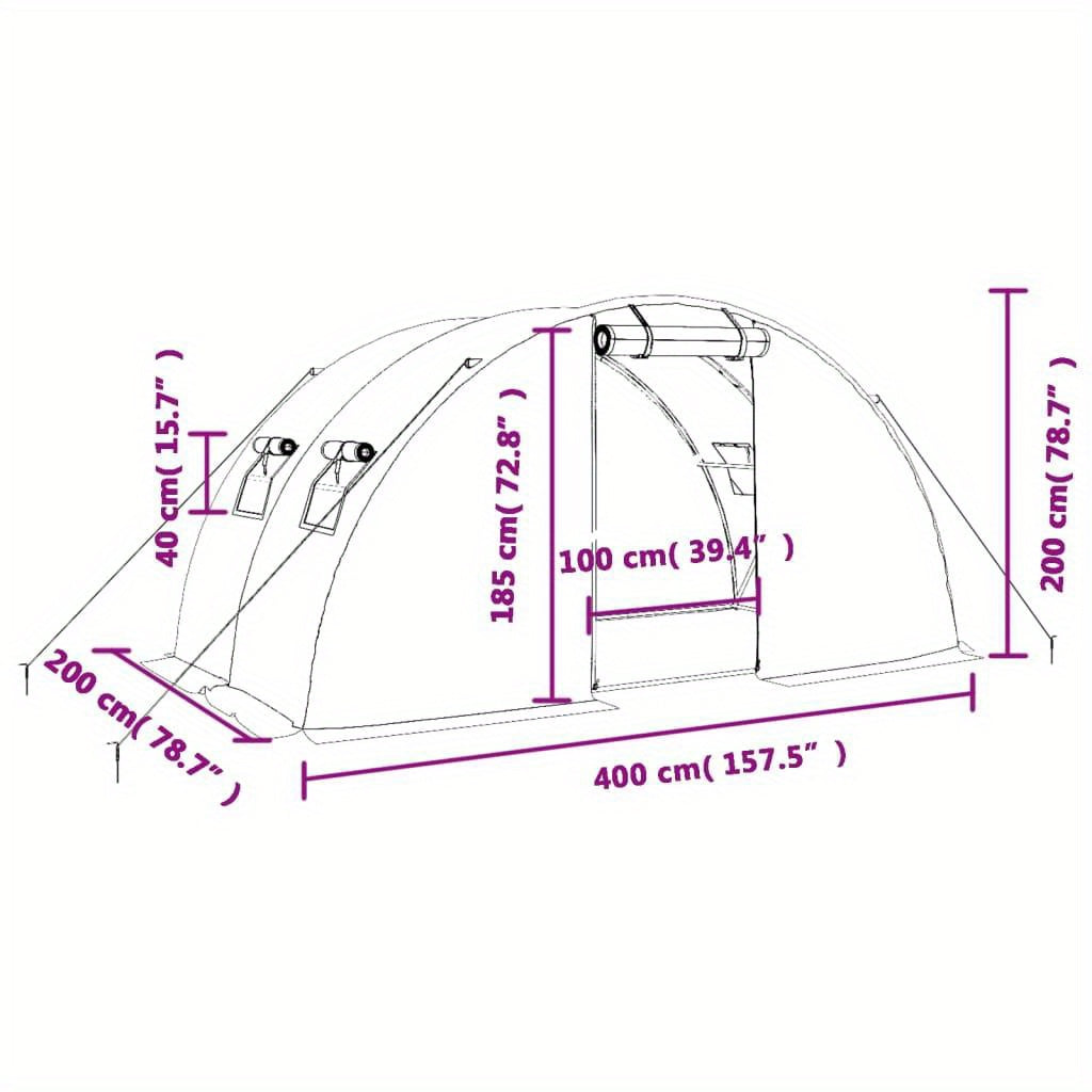 Kas – Kweekkas – Tuinkas – Plantenkas – Winterkas – Stevig Stalen Frame – 4,2x2x2m Ruime Opstelling