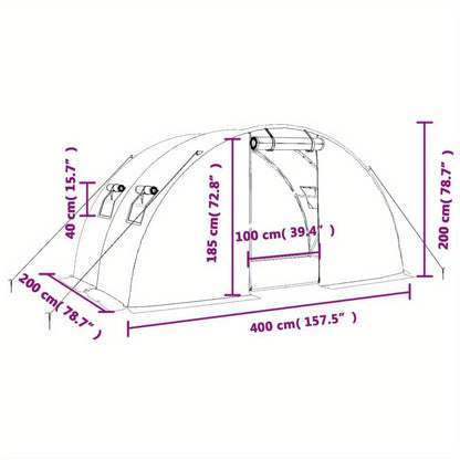 Kas – Kweekkas – Tuinkas – Plantenkas – Winterkas – Stevig Stalen Frame – 4,2x2x2m Ruime Opstelling