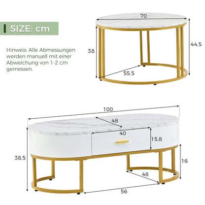 Coffee Tables 2pcs Table Frame Metal Gold, Noble Living Room Tables, Modern Set Tables