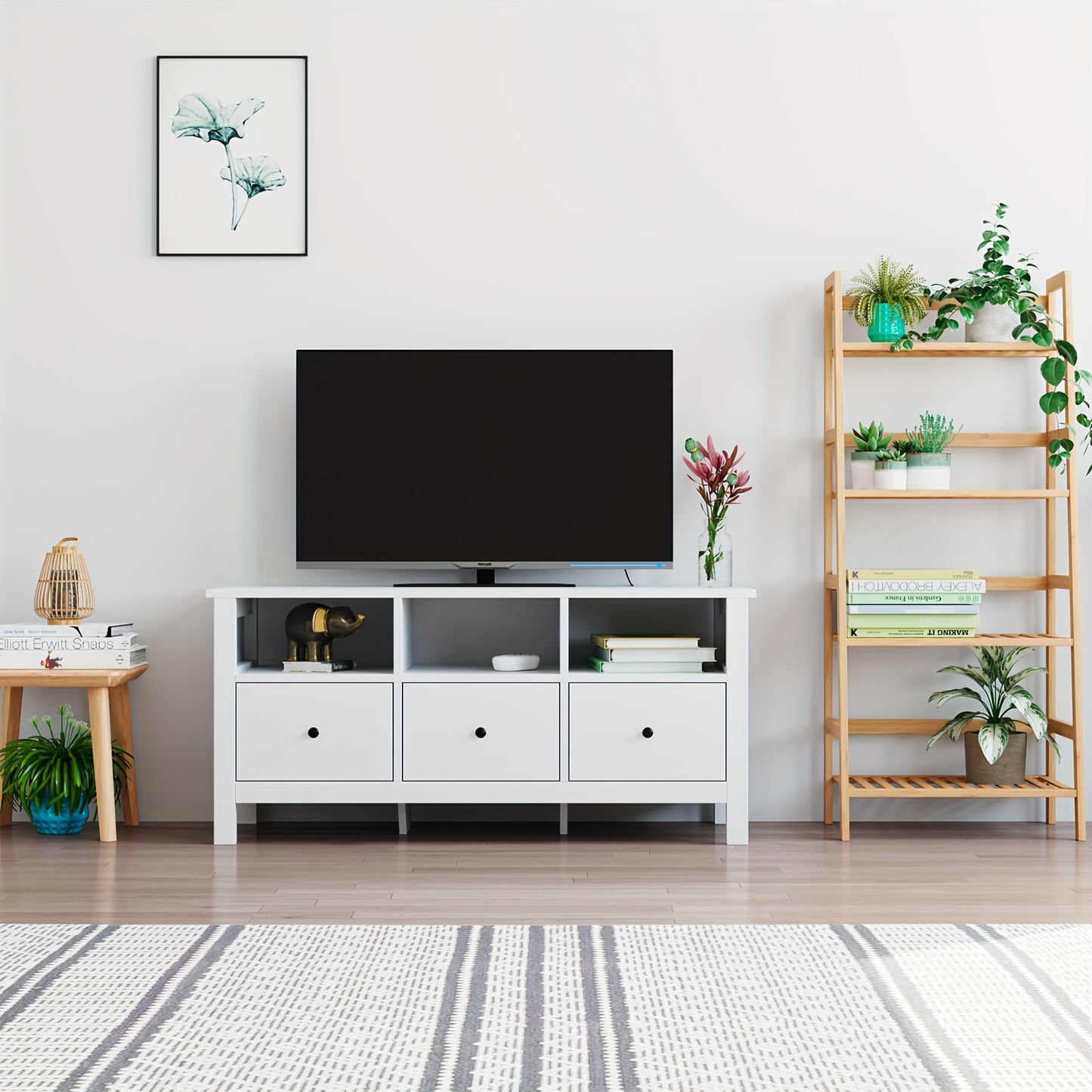 Tv-meubel – Tv-kast – Mediameubel – Tv-meubel met Laden – Dressoir – Modern Wit – Stevig MDF & Houtplaat – 4 Laden & Open Planken