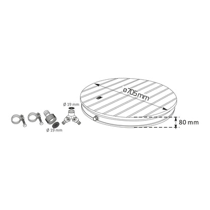 Buitendouche – Tuindouche – Vloerdouche – Campingdouche – Zonnedouche – Aluminium en Houtlook WPC – Verstelbare Waterstraal tot 4 Meter Hoog – Geïntegreerd Voetpedaal