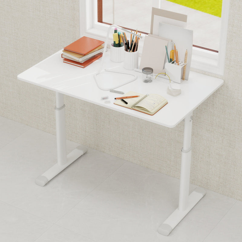 Zit Sta Bureau – Verstelbaar Bureau – Sta Bureau – Handmatig Verstelbaar – Kantoorbureau – Compact Formaat 60x100 cm – Stevige Dubbele Kolom