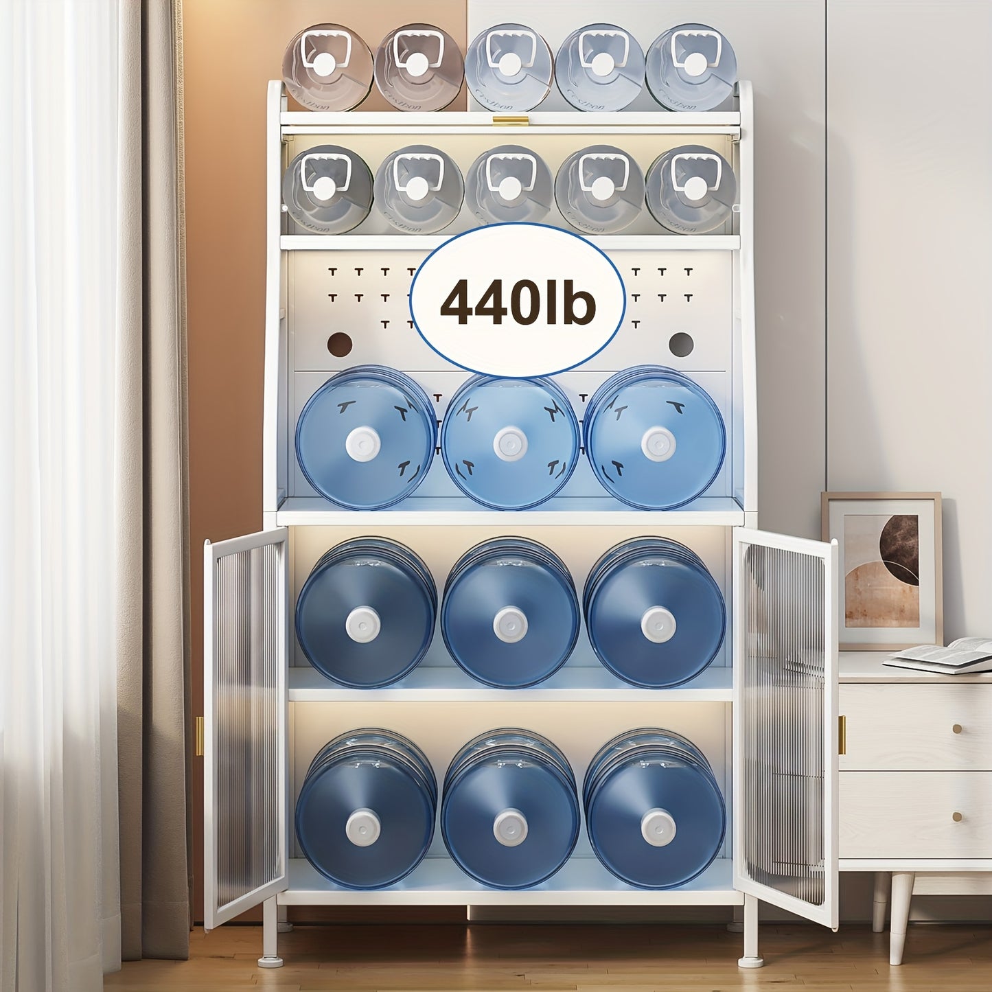 Keukenkast Op Wielen – Opbergrek – Boekenkast – Broodkast – Woonkamerkast – Wit – Rollend En Ruim 94,8x49,2x41,2 cm – Stalen Materiaal