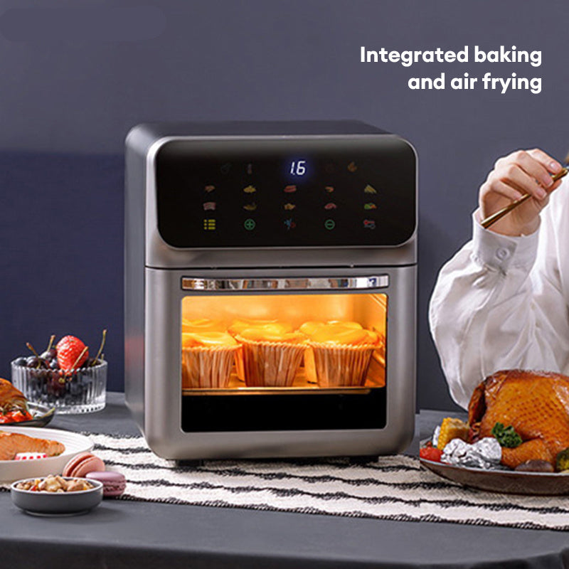 Airfryer – Heteluchtfriteuse – Airfry Oven – Luchtfriteuse – Elektrische Oven – 10 Liter Inhoud – 18 Kookprogramma’s – Robuuste Stalen Behuizing – Grijs