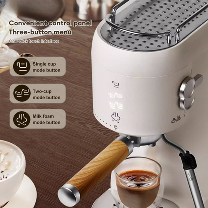 Espressomachine – Koffiemachine – Koffiezetapparaat – Semi-automaat – Melkopschuimer – 20 Bar Pompdruk – 1,4L Waterreservoir – Wit