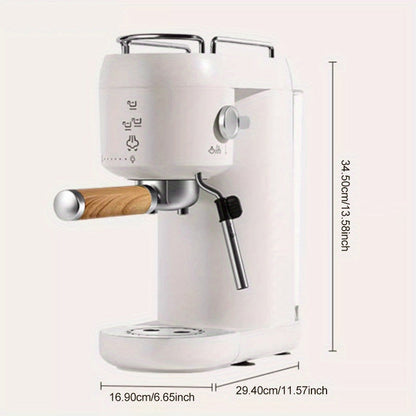 Espressomachine – Koffiemachine – Koffiezetapparaat – Semi-automaat – Melkopschuimer – 20 Bar Pompdruk – 1,4L Waterreservoir – Wit