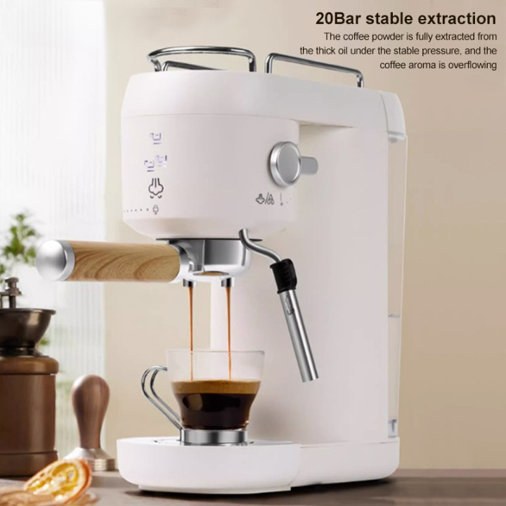 Espressomachine – Koffiemachine – Koffiezetapparaat – Semi-automaat – Melkopschuimer – 20 Bar Pompdruk – 1,4L Waterreservoir – Wit