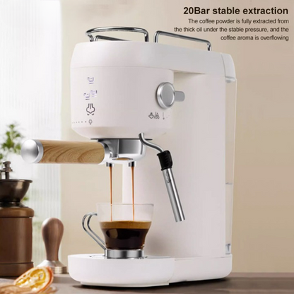 Espressomachine – Koffiemachine – Koffiezetapparaat – Semi-automaat – Melkopschuimer – 20 Bar Pompdruk – 1,4L Waterreservoir – Wit