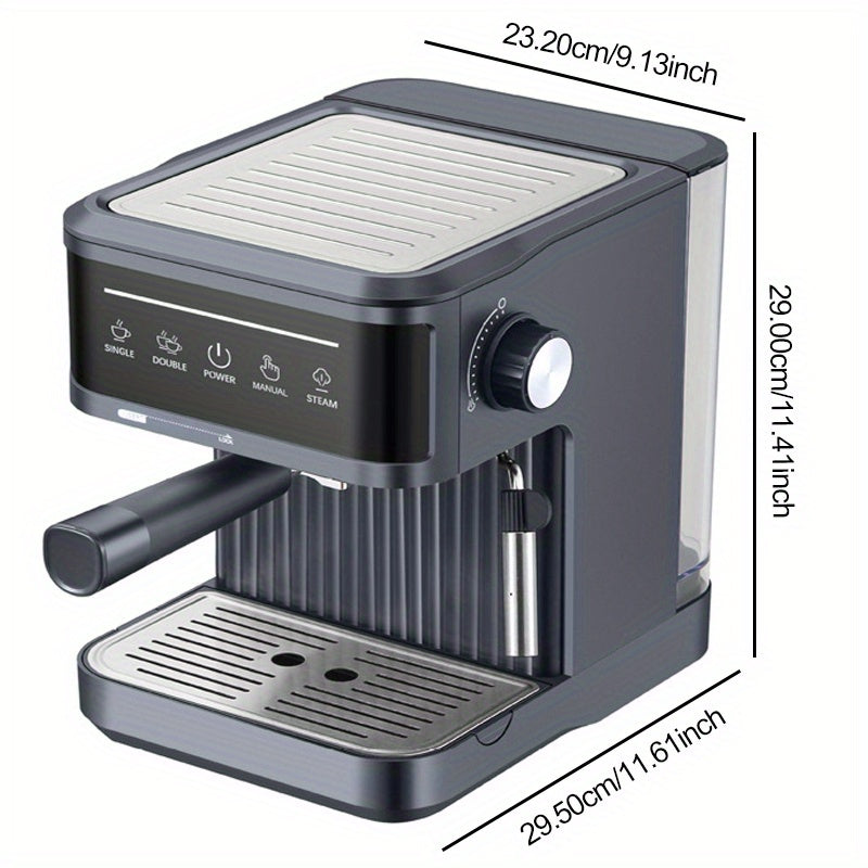 Espressomachine – Koffiemachine – Cappuccinomaker – Latte Machine – Melkopschuimer – Semi-automatisch – 20 Bar Pompdruk – Compact Design Zwart