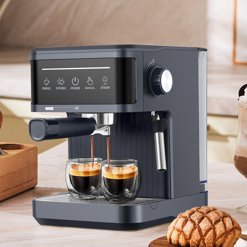 Espressomachine – Koffiemachine – Cappuccinomaker – Latte Machine – Melkopschuimer – Semi-automatisch – 20 Bar Pompdruk – Compact Design Zwart