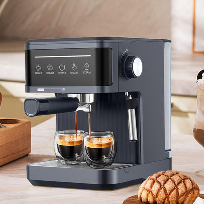 Espressomachine – Koffiemachine – Cappuccinomaker – Latte Machine – Melkopschuimer – Semi-automatisch – 20 Bar Pompdruk – Compact Design Zwart
