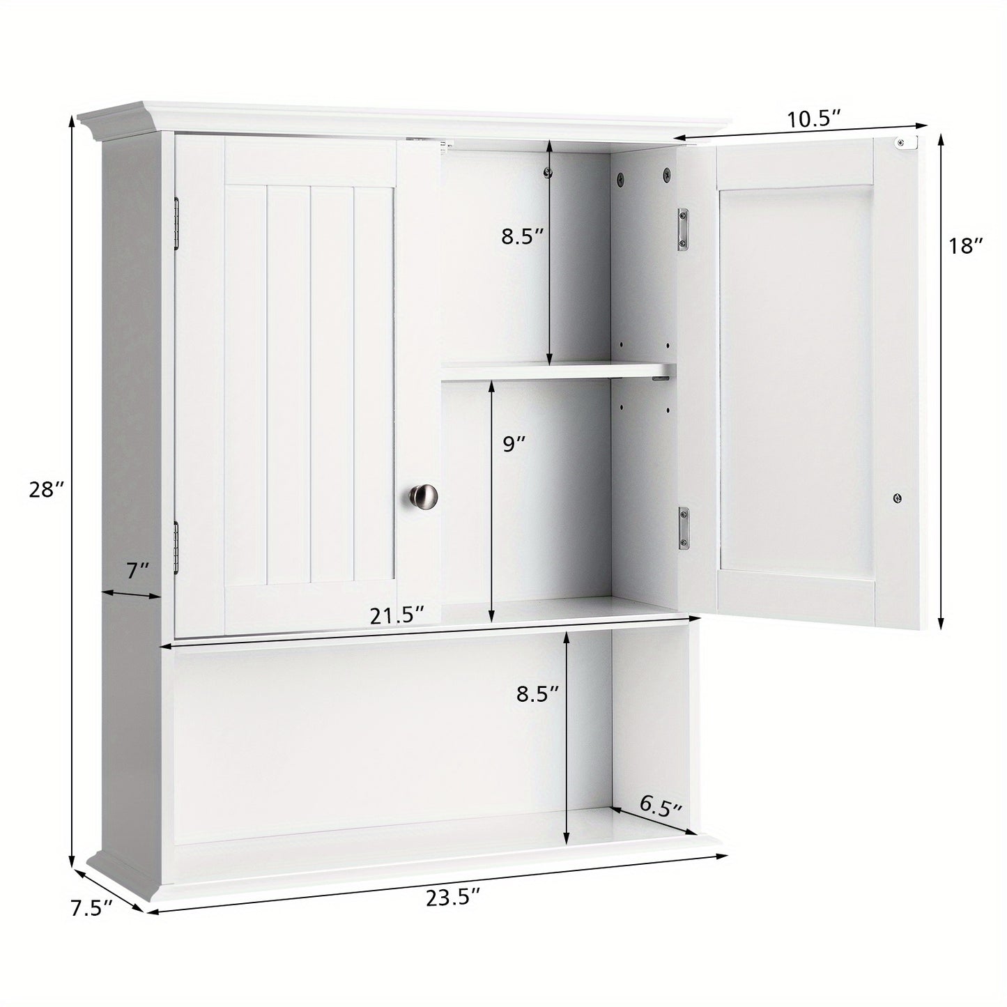 Badkamerkast – Wandkast – Opbergkast – Medicijnkast – Badkamermeubel – Hoogwaardig MDF – 60x19x71 cm – Waterbestendig