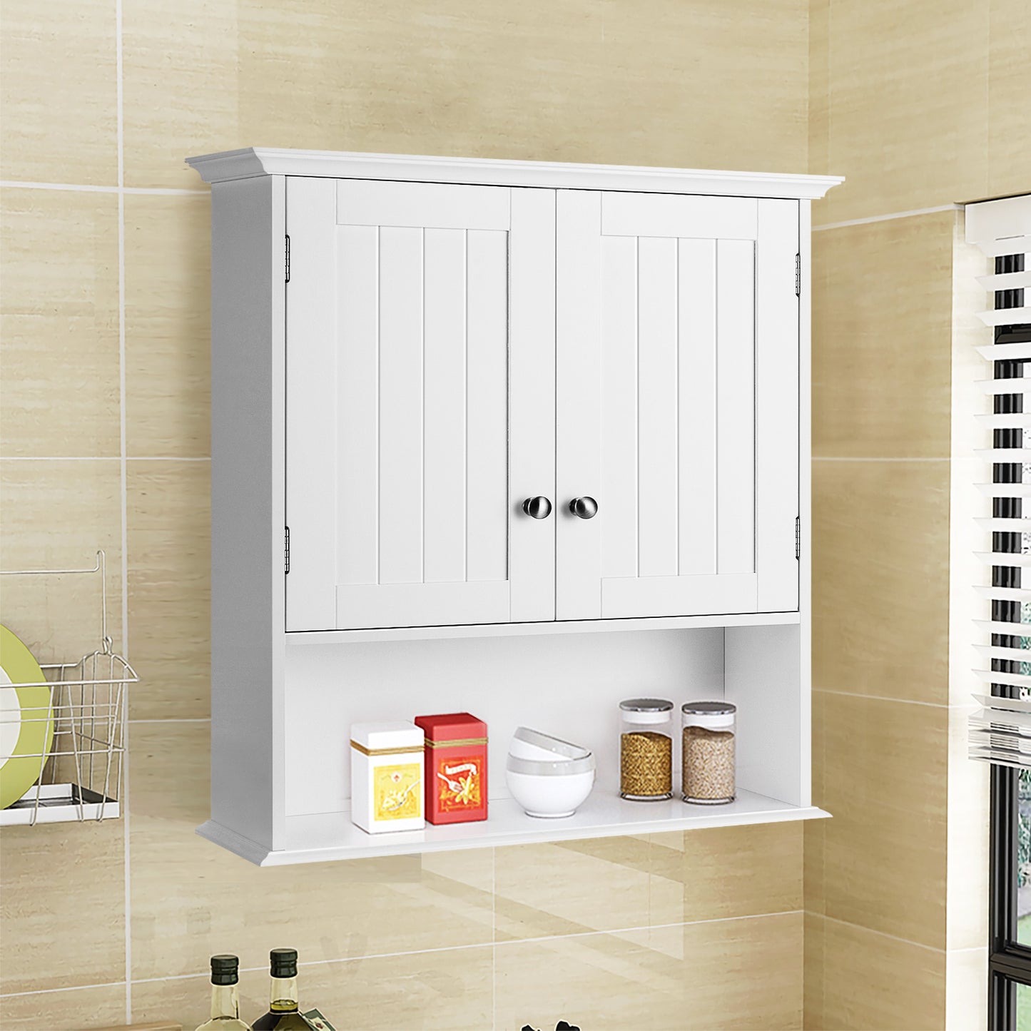Badkamerkast – Wandkast – Opbergkast – Medicijnkast – Badkamermeubel – Hoogwaardig MDF – 60x19x71 cm – Waterbestendig