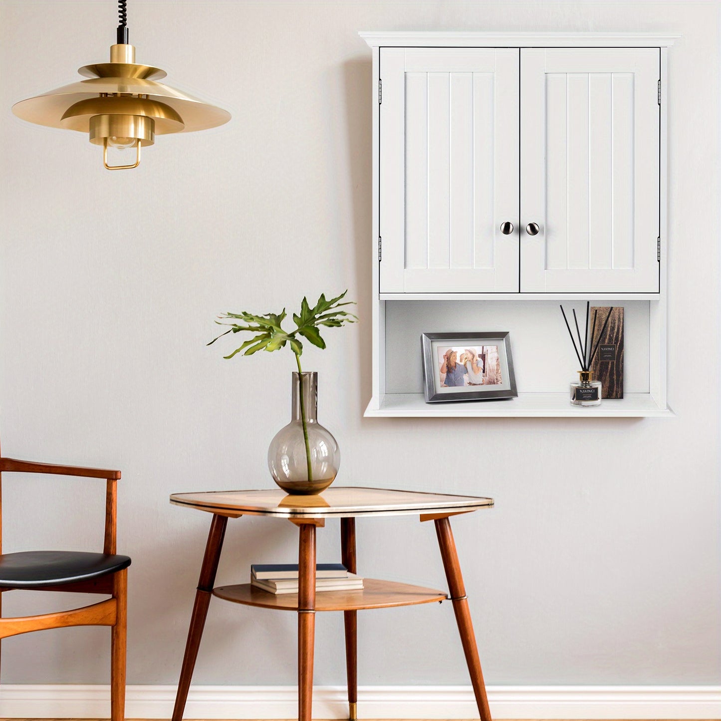 Badkamerkast – Wandkast – Opbergkast – Medicijnkast – Badkamermeubel – Hoogwaardig MDF – 60x19x71 cm – Waterbestendig