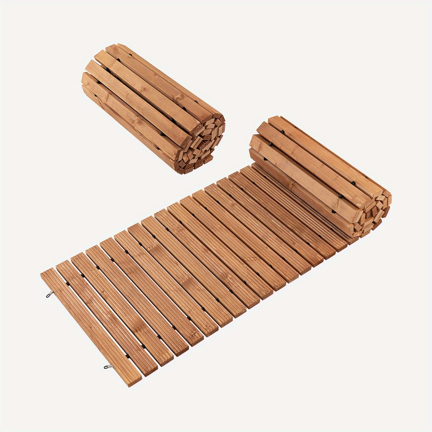Houten Tuinpad – Rolpad – Loopbrug – Tuinpad Mat – Buitenpad – Natuurlijk Vurenhout – Anti-slip Oppervlak – 245 cm x 55 cm