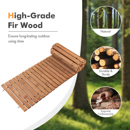 Houten Tuinpad – Rolpad – Loopbrug – Tuinpad Mat – Buitenpad – Natuurlijk Vurenhout – Anti-slip Oppervlak – 245 cm x 55 cm