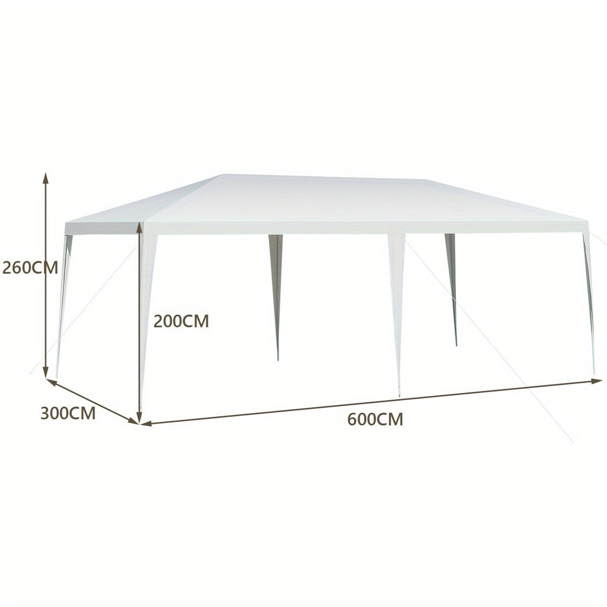 3x6 Meter Canopy – Partytent – Paviljoen – Buitentent – Schaduwdoek – Waterdicht – Roestvrij Stalen Frame – Ventilatiesysteem – Wit