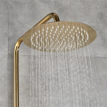 Douche Systeem – Douche Set – Regendouche – Badkamerkraan – Handdouche – Gouden Afwerking – Verstelbare Hoogte – Messing Kraan