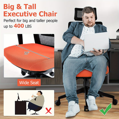 Ergonomische Bureaustoel – Kantoorstoel – Design Stoel – Bureaustoel Thuis – Werkstoel – 360° Draaibaar – Verstelbare Zithoogte – Zwart Polyester