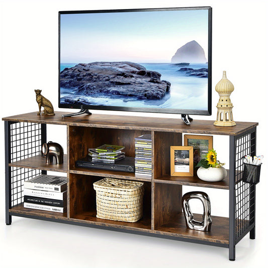Tv-meubel – TV-standaard – Media meubel – TV-kast – Industriële tv-meubel – Geschikt voor 65 inch – Verstelbare middelste plank