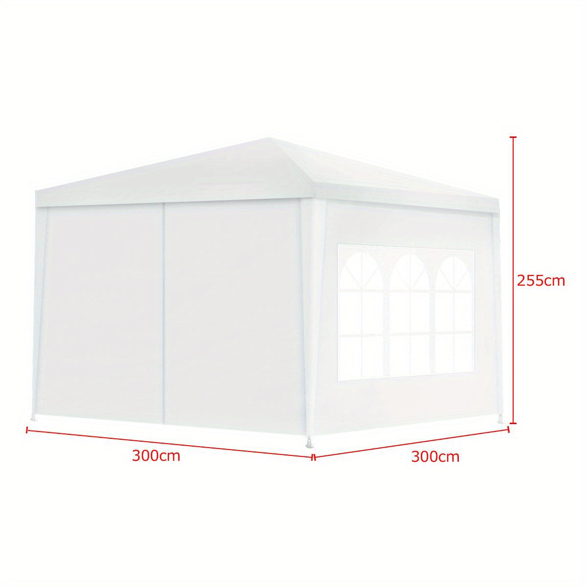 Tuinpaviljoen 3x3m – Tuinkamer – Partytent – Evenemententent – Feestpaviljoen – Afneembare Zijwanden Met Ramen – Weerbestendig Met Stevig Metalen Frame