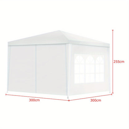 Tuinpaviljoen 3x3m – Tuinkamer – Partytent – Evenemententent – Feestpaviljoen – Afneembare Zijwanden Met Ramen – Weerbestendig Met Stevig Metalen Frame