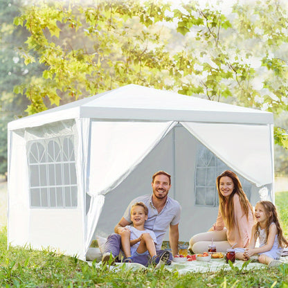 Tuinpaviljoen 3x3m – Tuinkamer – Partytent – Evenemententent – Feestpaviljoen – Afneembare Zijwanden Met Ramen – Weerbestendig Met Stevig Metalen Frame