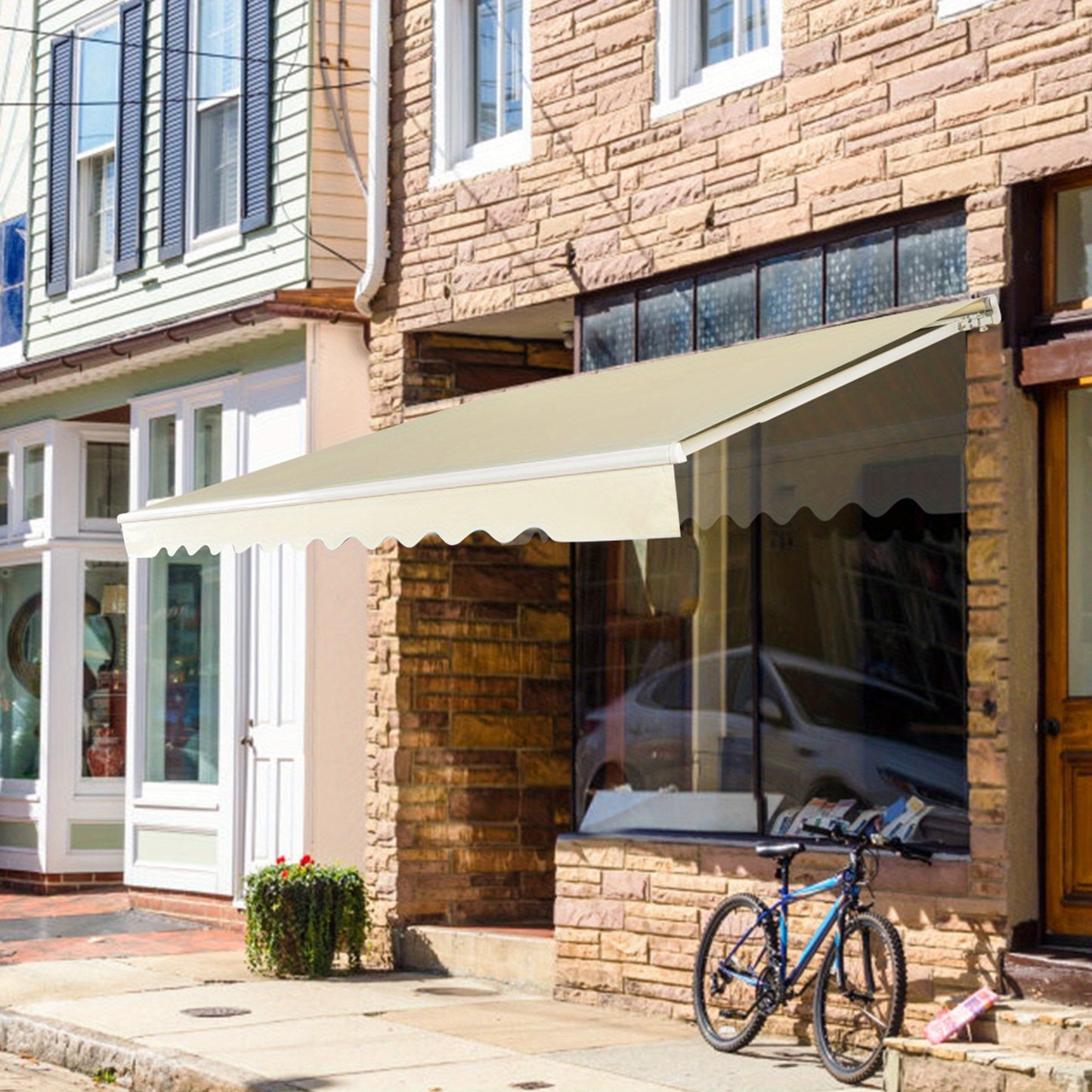 Zonnescherm – Zonnescherm Balkon – Verstelbaar Zonnescherm – Marktkraam Scherm – Aluminium Frame – 3x2,5 Meter – Handmatige Slinger