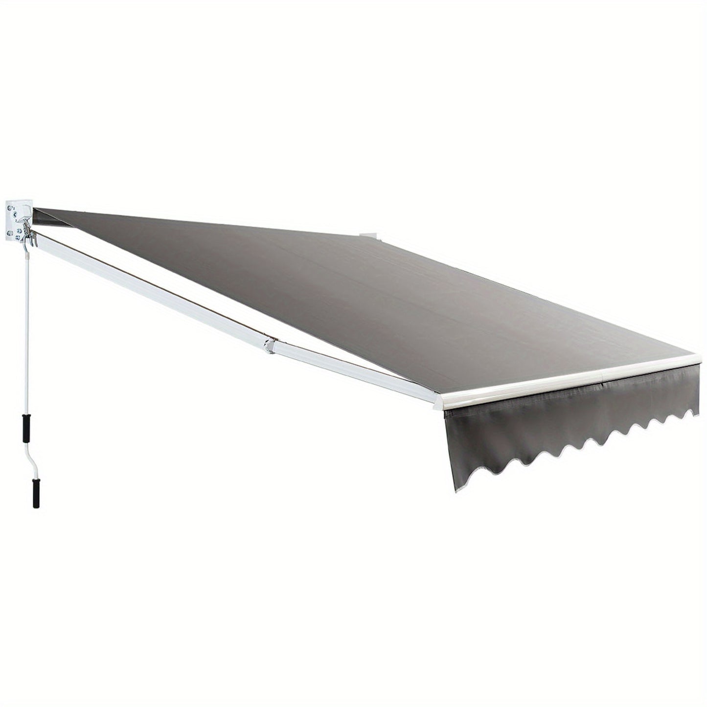 Uittrekbaar Zonnescherm – Uitvalscherm – Terraszonwering – Balkonzonwering – Schaduwdoek – Verstelbare Hoek 40°-103° – Aluminium Frame Grijs