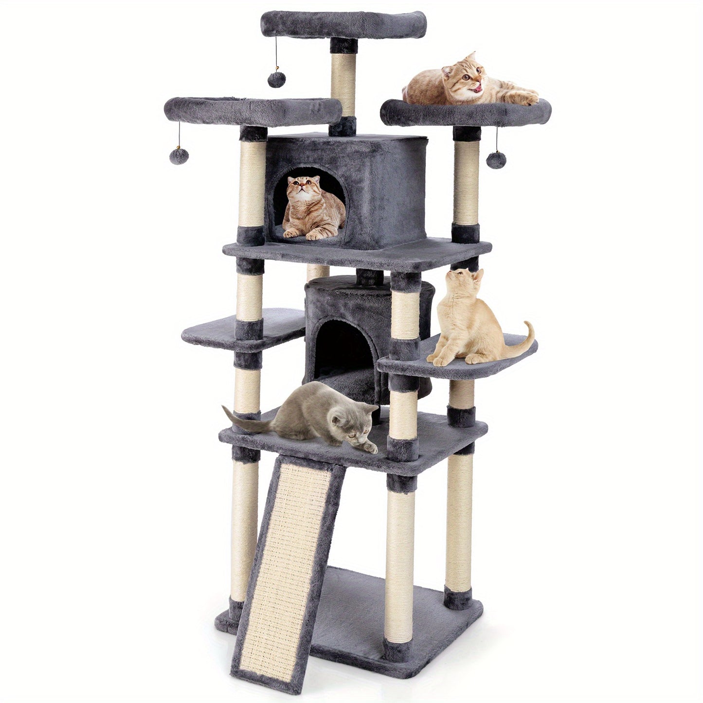 Krabpaal – Kattenkrabpaal – Kattenboom – Kattenmeubel – Krabmeubel – 170 cm Hoog – Duurzaam & Stabiel