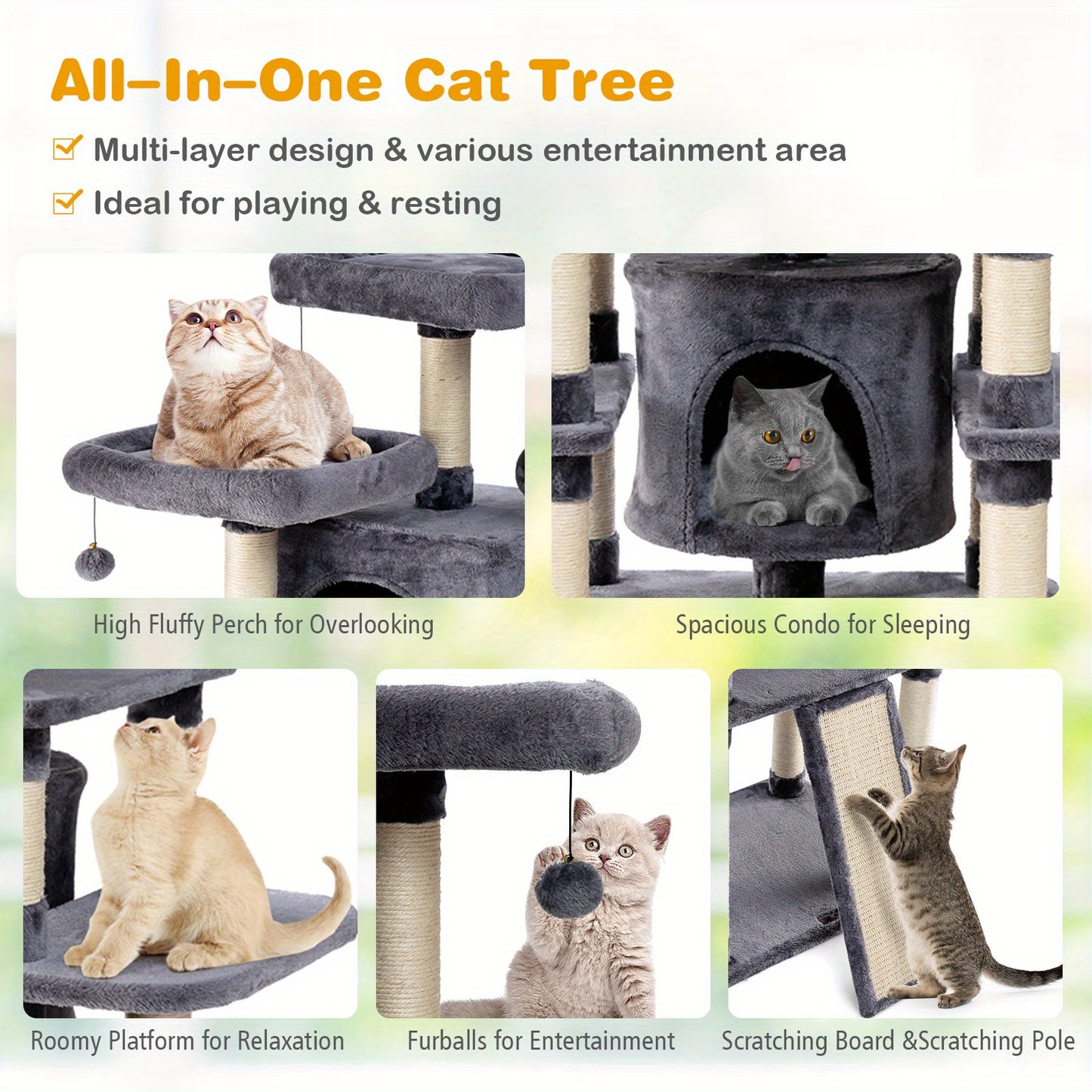 Krabpaal – Kattenkrabpaal – Kattenboom – Kattenmeubel – Krabmeubel – 170 cm Hoog – Duurzaam & Stabiel