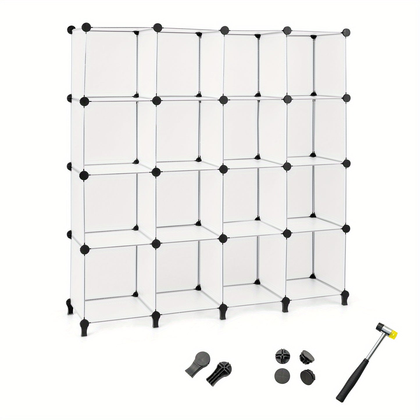 Cube kast – Opbergkast – Boekenkast – Modular meubel – Opbergmeubel – 16 Vakken – Stevige ABS-verbindingen en Semi-transparante deuren