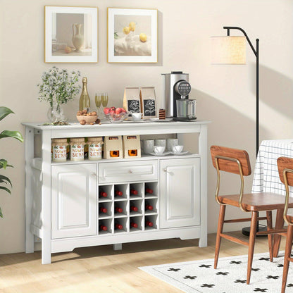 Dressoir – Sideboard – Buffetkast – Opbergkast – Wijnkast – Modern Wit MDF – 116x40x82 cm – Lade en Deuren