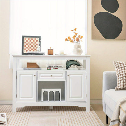 Dressoir – Sideboard – Buffetkast – Opbergkast – Wijnkast – Modern Wit MDF – 116x40x82 cm – Lade en Deuren