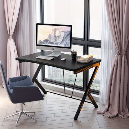 Gaming Bureau – Gametafel – Computerbureau – Werkplek – Bureau Zwart – Stevig MDF Met Metalen Frame – Ruim Werkblad 117x75 cm