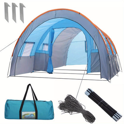 XXL Tunneltent – Kampeertent – Familietent – Groepstent – Outdoor Tent – Ruim Voor 4-6 Personen – Waterafstotend Polyester – Snelle Opzet