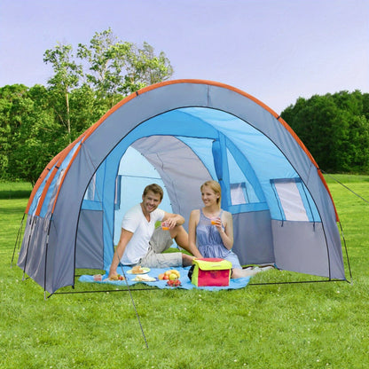 XXL Tunneltent – Kampeertent – Familietent – Groepstent – Outdoor Tent – Ruim Voor 4-6 Personen – Waterafstotend Polyester – Snelle Opzet