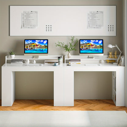 Bureau – Computerbureau – Werktafel – Thuiswerkplek – Studiebureau – Wit MDF – Ergonomische Monitorplank – Ruim Werkblad 122x56 cm