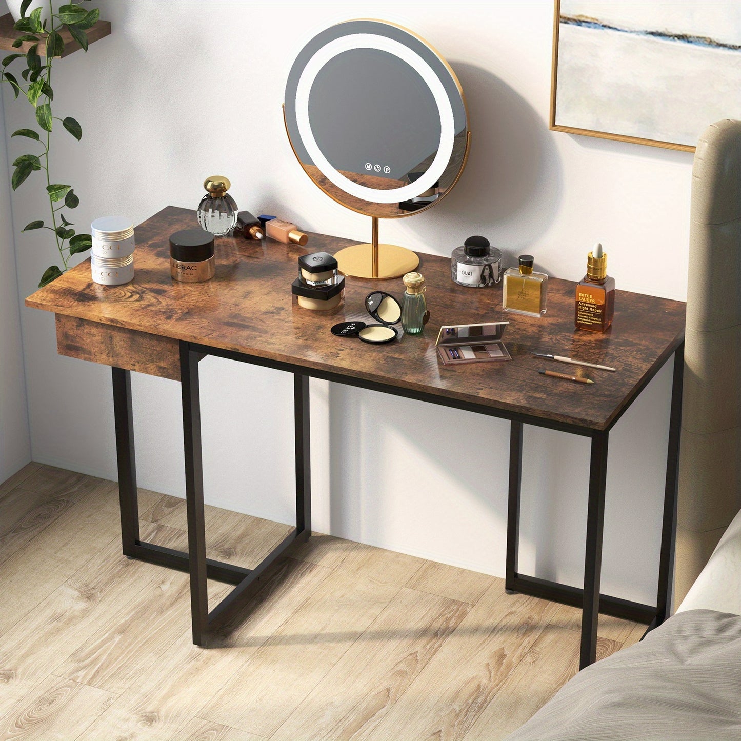 Computertafel – Computerbureau – Bureautafel – Werktafel – Gaming Bureau – Industrieel MDF Blad – Rustiek Bruin Met Lade