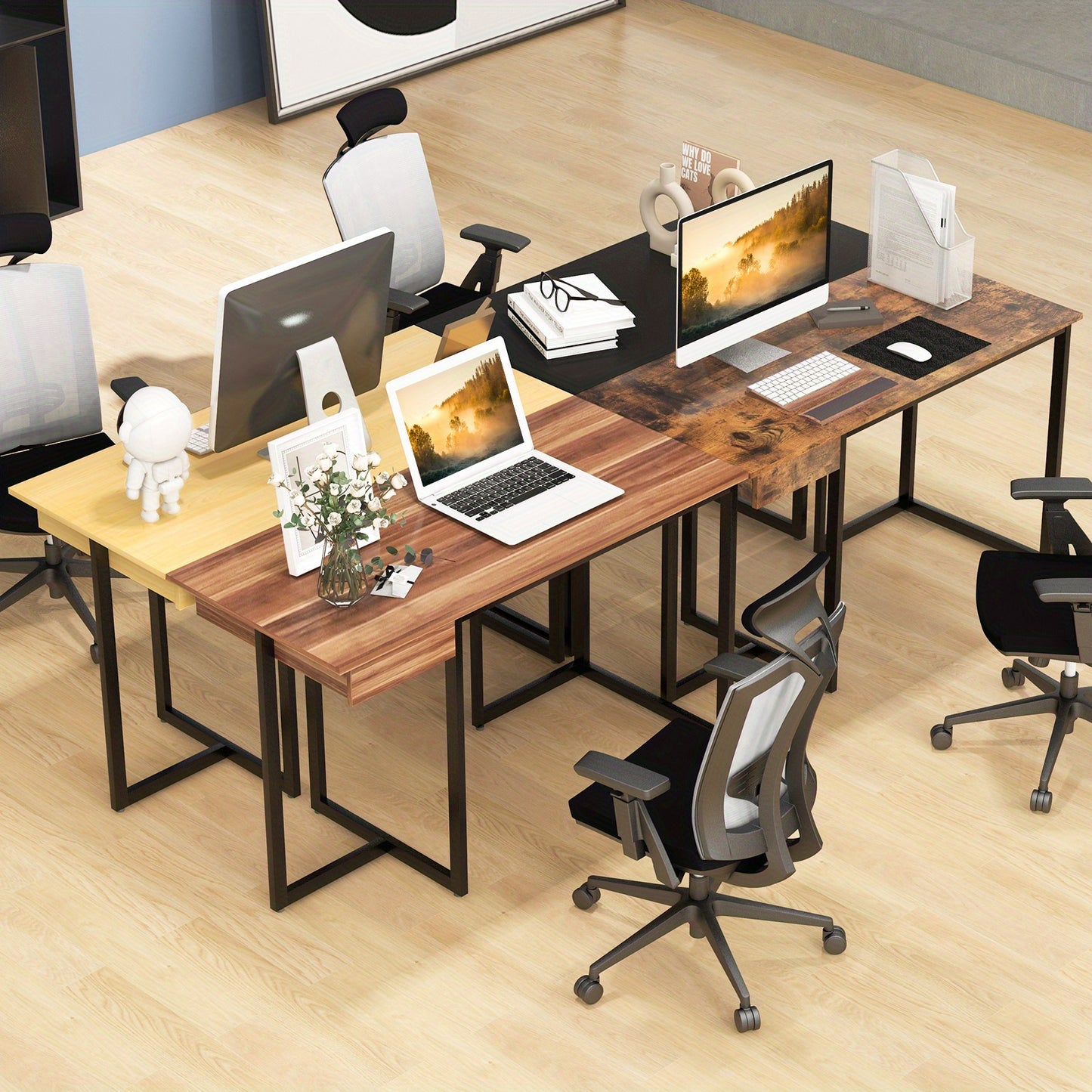 Computertafel – Computerbureau – Bureautafel – Werktafel – Gaming Bureau – Industrieel MDF Blad – Rustiek Bruin Met Lade