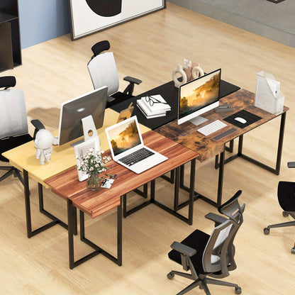 Bureau – Computertafel – Werkplek – Schrijftafel – Computerbureau – Natuurlijk Hout – Metalen Frame – Lade – 122 x 56 cm – Extra Stevig & Ruimtelijk